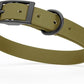 Dogline Biothane Waterproof Dog Collar Strong Coated Nylon Webbing with Black Hardware Odor- Proof for Easy Care Easy to Clean High Performance Fits Small Medium or Large Dogs, Olive Drab Green