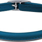 OOPSDOGGY Rolled Leather Cat Collar with Bell, Reflective Kitten Collars with Buckle Include Safety Elastic Strap - Adjustable Small Pet Collars for Boy Girl Cats (Blue)