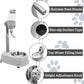 Fhiny Dog Water Feeder Bottle with Stand, Dispenser Automatic Water Food Bowl for Cage Leak-Proof No-Drip Adjustable Raised Pet Slow Water Bottle Dog Kennel Durable Drinker Container