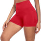 CHRLEISURE Women's 4 Packs Workout Gym Shorts, High Waisted Butt Lifting Scrunch Butt Seamless Booty Shorts