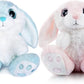 My OLi Bunny Stuffed Animal Pack of 2 Plush Rabbit 7in Stuffed Bunny with Floppy Ear Bedtime Friend Soft Toy Gifts for Girls Boys Kids, Pink & Blue