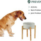 Ceramic 8.2inch Raised Dog Bowl Set, Elevated Feeder with Stand, Food and Water Bowl for Large Breed Dogs, Weighted Pet Dish(60oz, Grey)