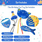 BINGPET Cat Birthday Catnip Toys for Indoor Cats,Cat Birthday Hat,Bandana and Cat Birthday Cake Interactive Plush Kitten Chew Toys,Cute Fish,Balloon Toys with Crinkle Paper and Catnip Inside(Blue)