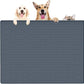 39.4"x29.5" Largest Pet Food Mat, Silicone Dog Mats for Food and Water, Nonslip Pet Feeding Mats for Floors,Dog Cat Bowl Mat with Raised Edges, Gray Blue