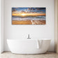 Jiuqinghua Wall Art Decor Large Canvas Print Picture Sunrise over the Sea 1 Panel Ocean Beach Waves Scenery Painting Artwork for Office Wall Decor Home Decoration Stretched and Framed Ready to Hang