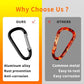30PCS Aluminum Carabiner Clips, 2" D Shape Spring Snap Hooks Carabiner with 30PCS Keyring Keychain Hook