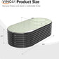 VINGLI Galvanized Raised Garden Beds Outdoor, 6x3x2 Ft, 8x4x2 Ft Lager Metal Planter Raised Beds for Planting Vegetables Flowers Herb (8 * 4 * 2（Oval）)