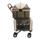 Double Pet Stroller for Dogs and Cats, Foldable Dog Stroller Travel Carriage with Detachable Carriers, Safety Belts, and 4 Lockable Wheels for Small to Medium Pets (Dark Green)