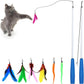 Smokey's Stash Interactive Cat Toy Wand 2pc Cat Fishing Pole Cat Toy for Indoor Cats with Feather and Funny Toy Refills to Drive Kittens Crazy