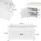 Shoe Storage Bench with Lift Top Storage, Entryway Bench with Cushioned Seat, Adjustable Shelf, 2 Tier Shoe Rack with Doors for Entryway, Bedroom, Hallway, Mudroom, White