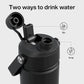Kids Insualated Water Bottle with Straw - 12oz Stainless Steel Water Bottle with Dual Spouts, Leak-Proof, BPA-Free, Double Wall Vacuum Keeps Cold for 24 Hours for Sports, Travel, School (Black Night)