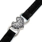 CHUKCHI Pink Soft Velvet Safe Cat Adjustable Collar with Crystal Heart Charm and Bells 8-11 Inches(Black+Red)
