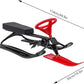 Snow Racer Sled with Steering Wheel and Brakes, Durable Steel Frame, Downhill Steerable Sled for 220 LBS Kids, Teenagers, Adults