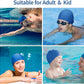 2pcs Cloth Swim Caps for Both Women & Men & Kids Fabric Durable Non-Waterproof Elastic Swimming Pool Cap Bathing Cap for Long and Short Hair
