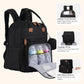 BabbleRoo Extra Large Diaper Bag Backpack, Expandable Baby Bag with Up to 50% More Capacity - Travel Essentials Baby Bag Tote with Changing Pad, Stroller Straps & Pacifier Case - Unisex, Black
