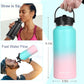 Water Bottle Insulated 32oz 40oz 64oz 128oz Straw Lid Spout Lid & 3 Lids, Leak Proof, Vacuum Insulated,Stainless Steel Water Bottle Wide Mouth for Sports, Gym or Office