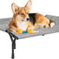 Veehoo Cooling Elevated Dog Bed, Raised Pet Cot with Guardrail & Slope Headrest, Durable Breathable Teslin Mesh, Non-Slip Feet, Washable Dog Couch Bed for Indoor & Outdoor, 39.5" x 28", Black Silver