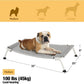 Veehoo Elevated Dog Bed for Outdoor, Cooling Waterproof Raised Dog Cots Beds for Medium Dogs, Curved Off Ground Pet Hammock Cot Lifted for Outside, up to 65lbs, White Legs, Grey 32"