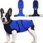 Idepet Dog Recovery Suit Female,Dogs Onesie Suit Surgery Male Breathable Pet Bodysuit for Spay Neuter E-Collar & Cone Alternative Surgical Suit Puppy Abdominal Anti Licking Wounds Shirt (Blue, XL)