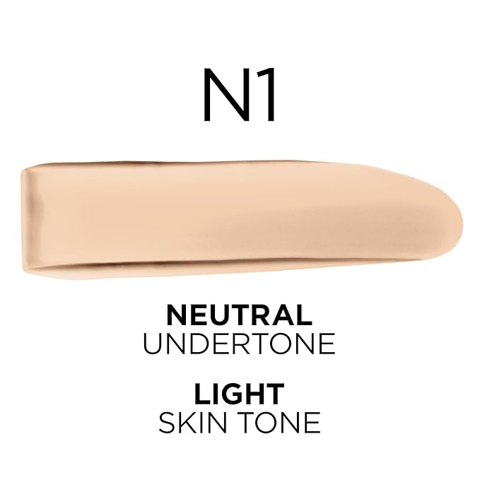 L'Oreal Paris True Match Super-Blendable Foundation, Medium Coverage Liquid Foundation Makeup, N1, Light, 1 Fl Oz