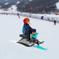 Snow Racer Sled with Steering Wheel and Brakes, Durable Steel Frame, Downhill Steerable Sled for 220 LBS Kids, Teenagers, Adults