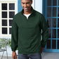 Aulemen Men's Casual Quarter Zip Pullover-Athletic Windbreaker Lightweight Jackets Hiking Golf for Men Mock Neck with Pockets