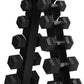 RitFit 5-650 LBS PVC Encased Hex Dumbbell Sets with Optional Rack for Home Gym, Hand weight with Chrome Handle for Strength Training, Workouts