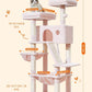 Taoqimiao Cat Tree 57.5-Inch, Cat Tower for Indoor Cats Large Adult, Extra Large Cat Condo, 8 Sisal Scratching Posts, Metal Frame Cozy Hammock, Durable Scratch Board, 2 Top Perches, Jelly Pink MS026P
