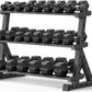 PAPABABE Hex Dumbbell Set with Rack, Rubber Encased Free Weight with Weight Storage Racks, Multiple Weight Options for Home Gym and Fitness
