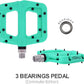FOOKER MTB Pedals Mountain Bike Pedals 3 Bearing Non-Slip Lightweight Nylon Fiber Bicycle Platform Pedals for BMX MTB 9/16"