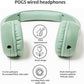 POGS Kids Wired Headphones | The Elephant 2 | Adjustable, Durable Headphones for Kids 3+ | Limited to 85 dB, Microphone | On-Ear | Music-Sharing Function Safe 3.5mm Audio Cable (3.2ft) (rGreen)