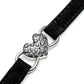 CHUKCHI Pink Soft Velvet Safe Cat Adjustable Collar with Crystal Heart Charm and Bells 8-11 Inches(Black+Pink)