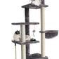 Furhaven 100"-113" Tall Cat Tree for Indoor Cats w/ Adjustable Height, Ft. Sisal Scratching Posts, Condo, & Toys - Tiger Tough Skyscraper Interactive Playground Tower - Gray, One Size