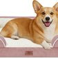 Comfort Expression Medium Dog Beds Waterproof Orthopedic Foam Dog Sofa Beds for Medium Large Dogs Comfy Pet Bed with Washable Removable Cover & Non-Slip Bottom(Medium,Pink)