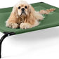 Cooling Elevated Dog Bed with Non-Slip Floor Protectors & Breathable Mesh, Raised Indoor & Outdoor Dog Cot Hammock, 41" L x 32" W x 8" Th, Medium, Green