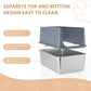 Large Stainless Steel Litter Box with Lid, High Sides, 16" Metal Cat Litter Box, Extra Large Litter Boxes for Big Cats, Tall Cat Litter Pan, Grey, Easy Clean