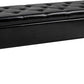 Leather Storage Ottoman Bench,End of Bed Bench for Living Room Bedroom Dinning Room Entryway,Mid-Century Modern,Faux Leather,with Steel Legs,Safety Hinges, Loads 660 lb (with Button, Black)