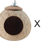 Bird Nest for Cage Natural Coconut Shell Birds House 2 Pack Parakeet Hide Breeding Hut Bird Cage Accessories & Decor Hamster Toys for Parrot Lovebirds Budgies Cockatiel Conure Finch Canary