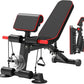 Adjustable Weight Bench,Utility Workout Bench Foldable Incline Decline Benches for Home Gym Full Body Workout,Load 600LBS