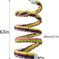 2pcs 63in Bird Perch Rope Bungee Parrot Toy - Pure Natural Cage Chewing Toy
