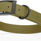 Dogline Biothane Waterproof Dog Collar Strong Coated Nylon Webbing with Black Hardware Odor- Proof for Easy Care Easy to Clean High Performance Fits Small Medium or Large Dogs, Olive Drab Green