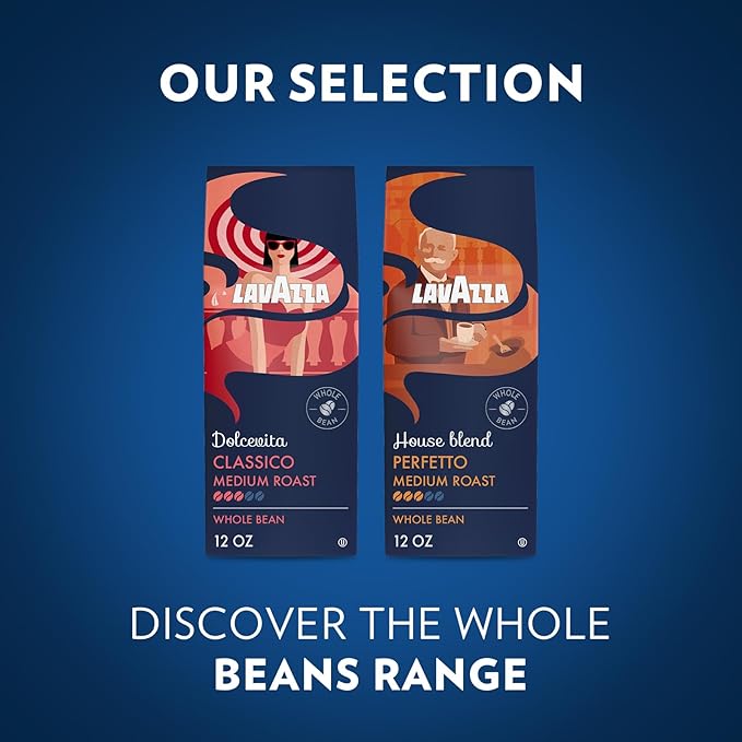 Lavazza House Blend Perfetto Whole Bean Coffee 12oz Bag, Medium Roast, Full-bodied, Intensity 3/5, 100% Arabica, Ideal for Drip Brewers, (Pack of 1) - Package May Vary