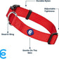 Blueberry Pet X-Small Dog Collar | Girl Dog Collars | Female Dog Collar XS | Quick Release Dog Collar | Rouge Red Nylon Dog Collar for Girl, Collar for Small Dogs