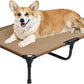 Elevated Dog Bed for Medium Dogs, Outdoor Cooling Raised Dog Beds Washable Pet Cot with Removable Mesh, Lifted Pets Hammock with Frame, Easy to Assemble, Brown, M