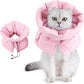 Adjustable Cat Recovery Cone Collar, Lightweight Soft Cat E-Collar Alternative After Spay, Waterproof Comfy Collars to Stop Licking Wound After Surgery, Protective Cone for Kittens/Puppies