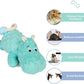 DODODOLA Cute Stuffed Hippo Dog Toys Squeaky Dog Toys with Crinkle Paper Dog Plush Toys for Large Breed Dog Chew Toys for Small, Medium, Large Dogs