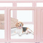 DIY Clear Acrylic Dog Playpen House,Quick Easy Assembly and Disassembly,Strong Floor Suction,Indoor and Outdoor Use,Easy Cleansing Puppy Fence (Skin Pink, 23.6" H, 12PCS)