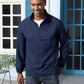 Aulemen Men's Casual Quarter Zip Pullover-Athletic Windbreaker Lightweight Jackets Hiking Golf for Men Mock Neck with Pockets