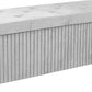Storage Ottoman Bench, 43 Inch Foldable Ottoman with Legs, Velvet Foot Rest Stool, End of Bed Bench, Storage Chest for Living Room, Bedroom (Grey)
