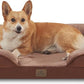 Bedfolks Orthopedic Dog Bed, Waterproof Dog Sofa Bed for Large Dogs, Egg Foam Pet Couch Bed with Removable Washable Cover and Nonslip Bottom, Brown